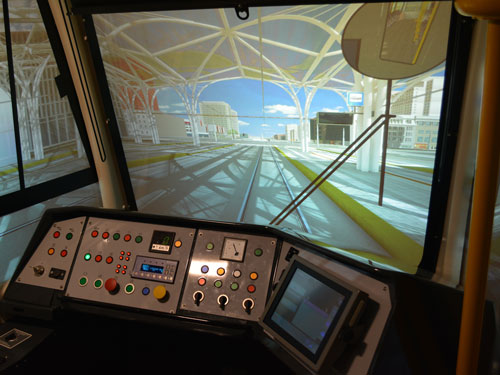 Ekrany projekcyjne do symulacji tramwaju